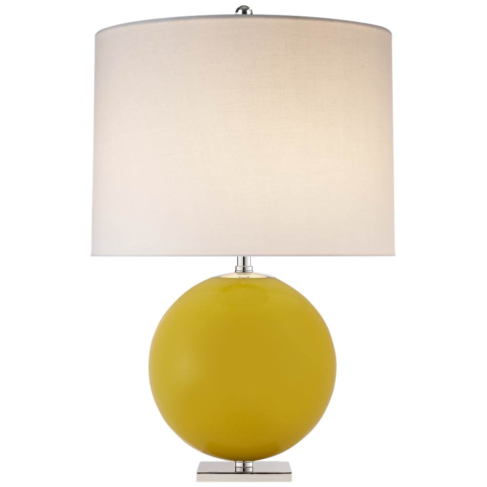 Visual Comfort Signature Collection Elsie Table Lamp in Yellow with Linen Shade